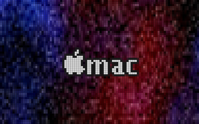 pixelated mac logo background