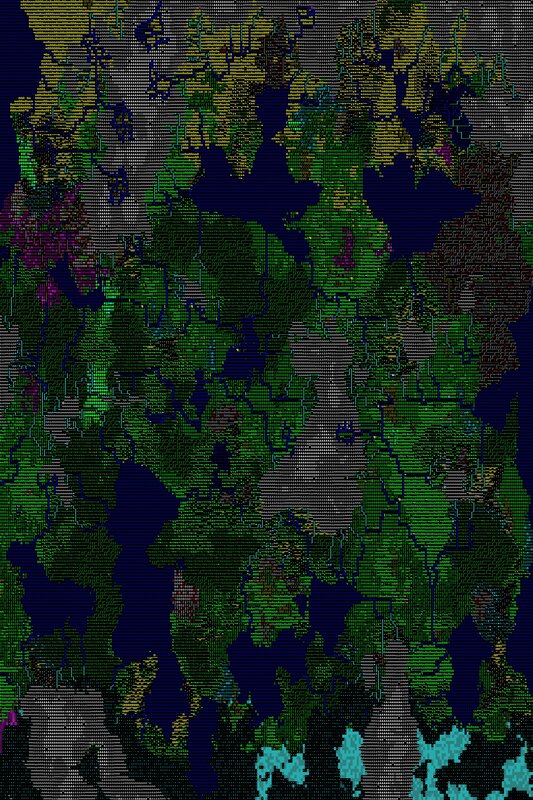 pixelated map of a fantasy world