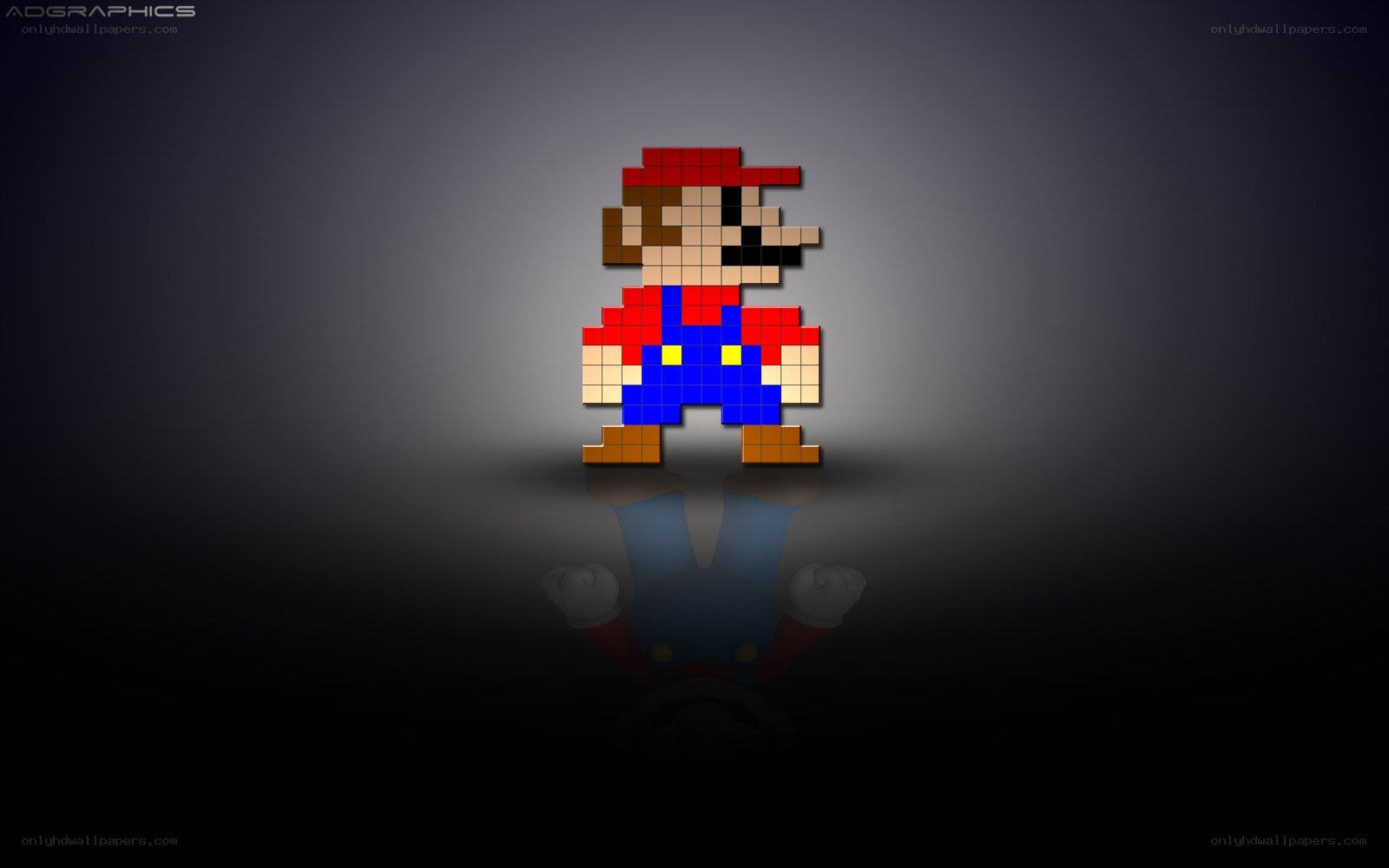 Pixelated Mario character