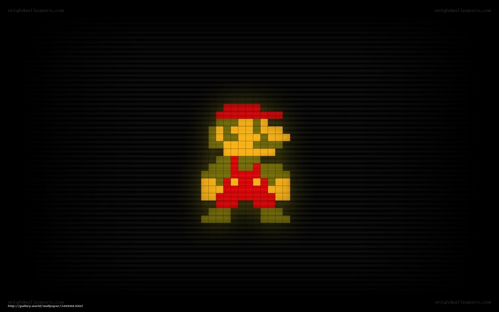Pixelated Mario character