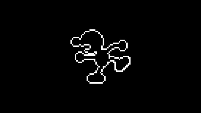 Pixelated Mario Figure — Black