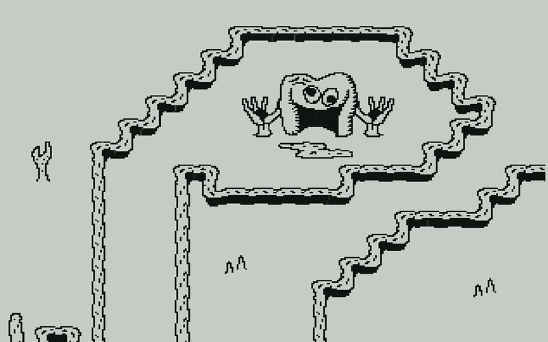 Pixelated Monster in Cave