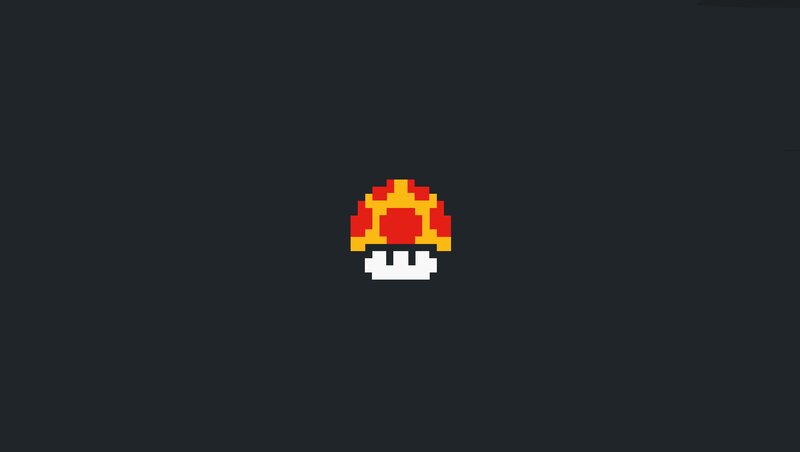 Pixelated Mushroom — Black