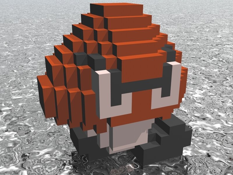 pixelated mushroom character