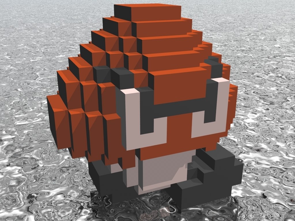 pixelated mushroom character