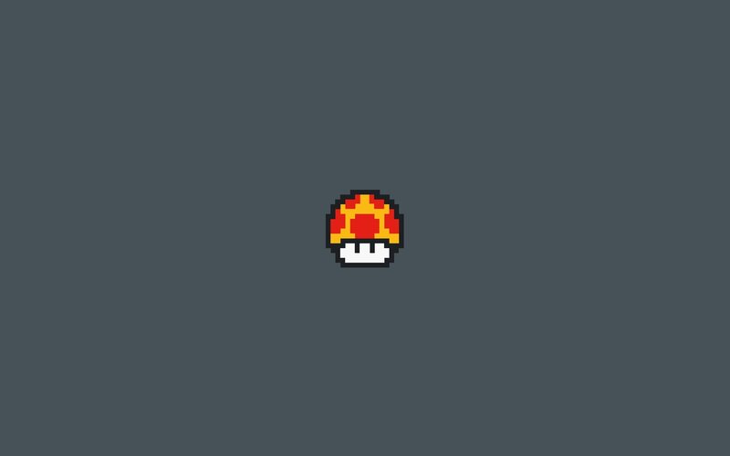 Pixelated Mushroom — Gray