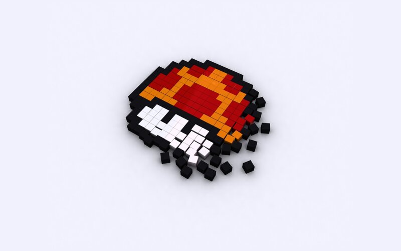 Pixelated Mushroom — Red