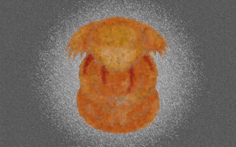 pixelated orange creature