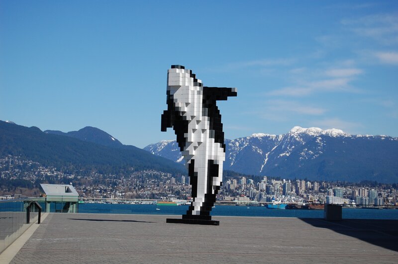 Pixelated Orca Sculpture