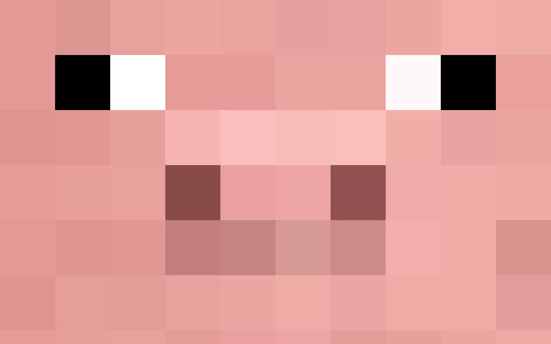 pixelated pig face