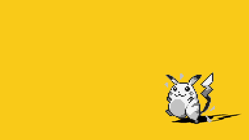 Pixelated Pikachu on yellow
