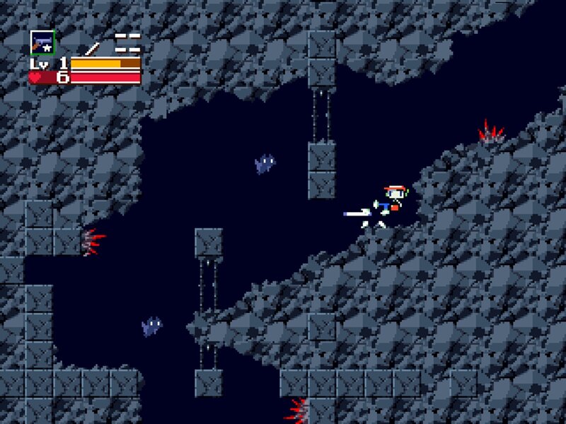 Pixelated platformer gameplay
