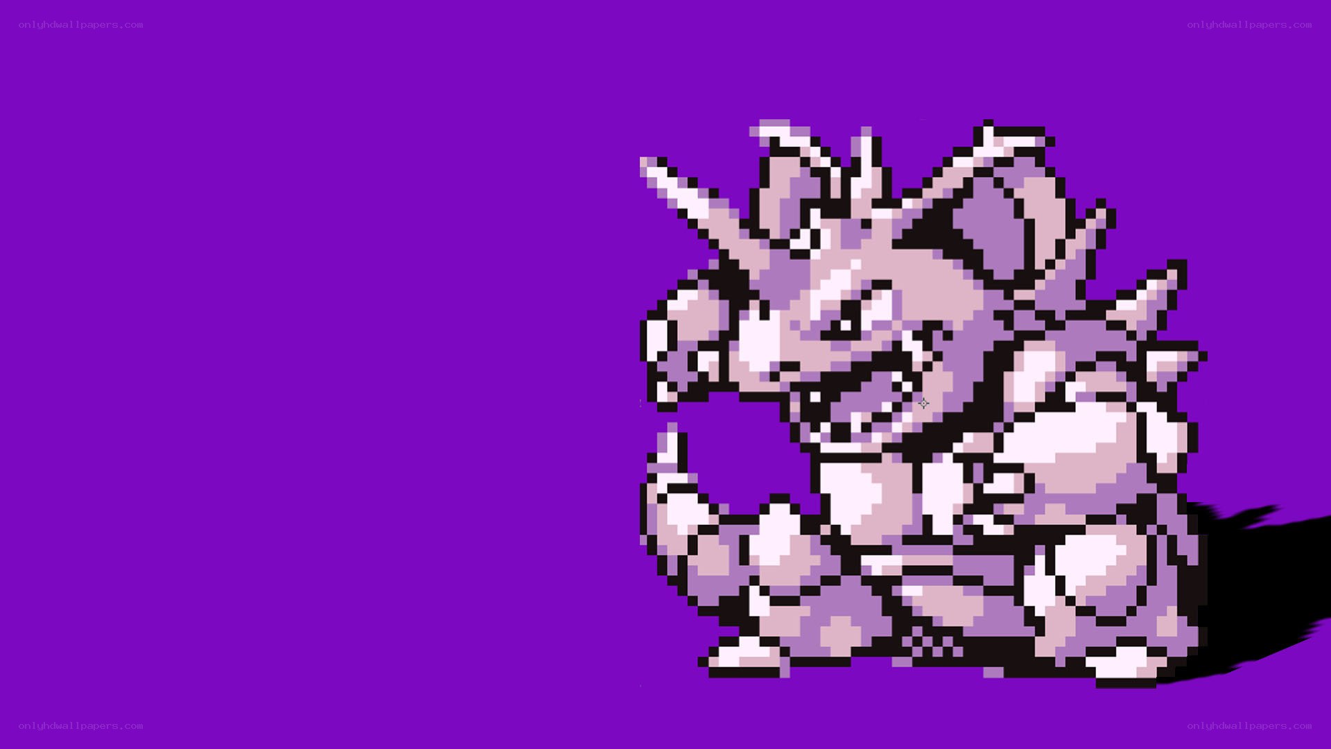 Pixelated Pokémon on purple
