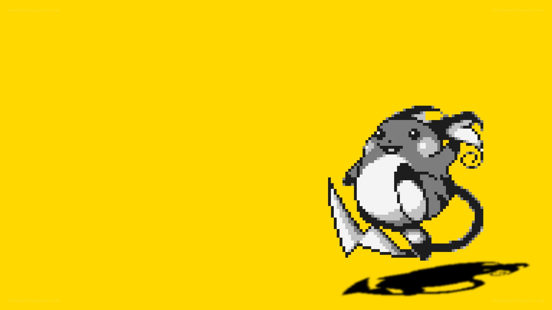 Pixelated Pokémon on yellow