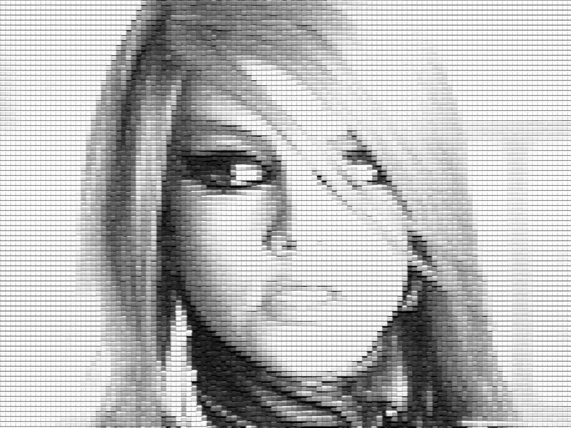 Pixelated Portrait of Woman