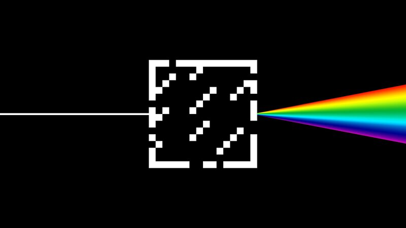 Pixelated Prism with Rainbow