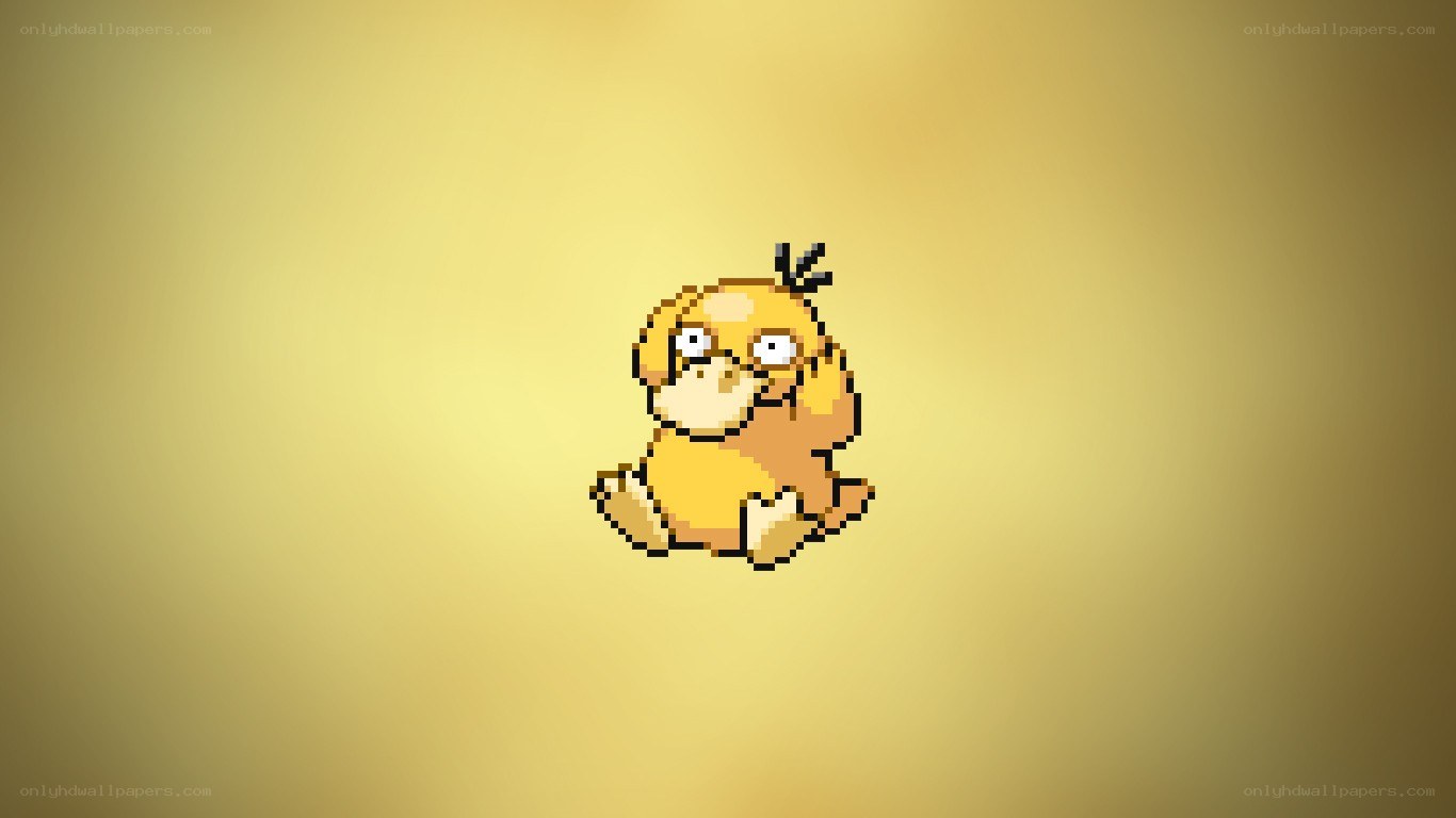 Pixelated Psyduck character