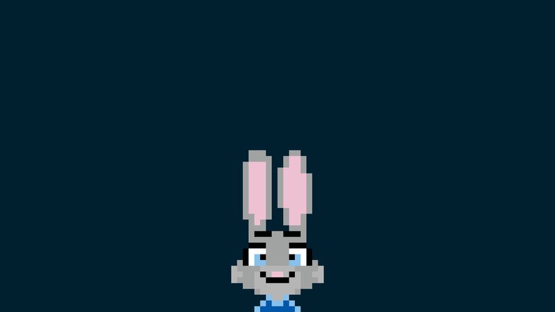 Pixelated Rabbit Head
