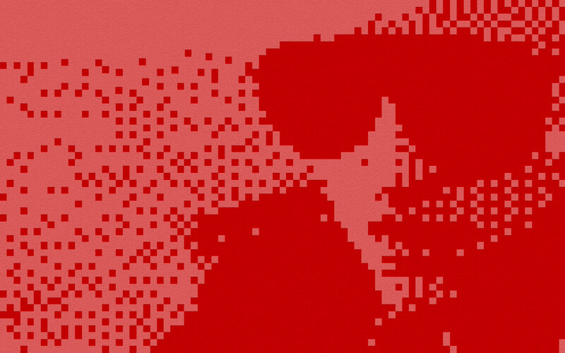 pixelated red abstract pattern
