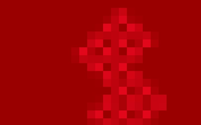 Pixelated Red Cross — Minimalist