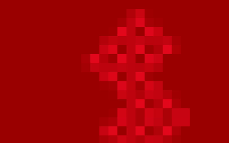 pixelated red cross