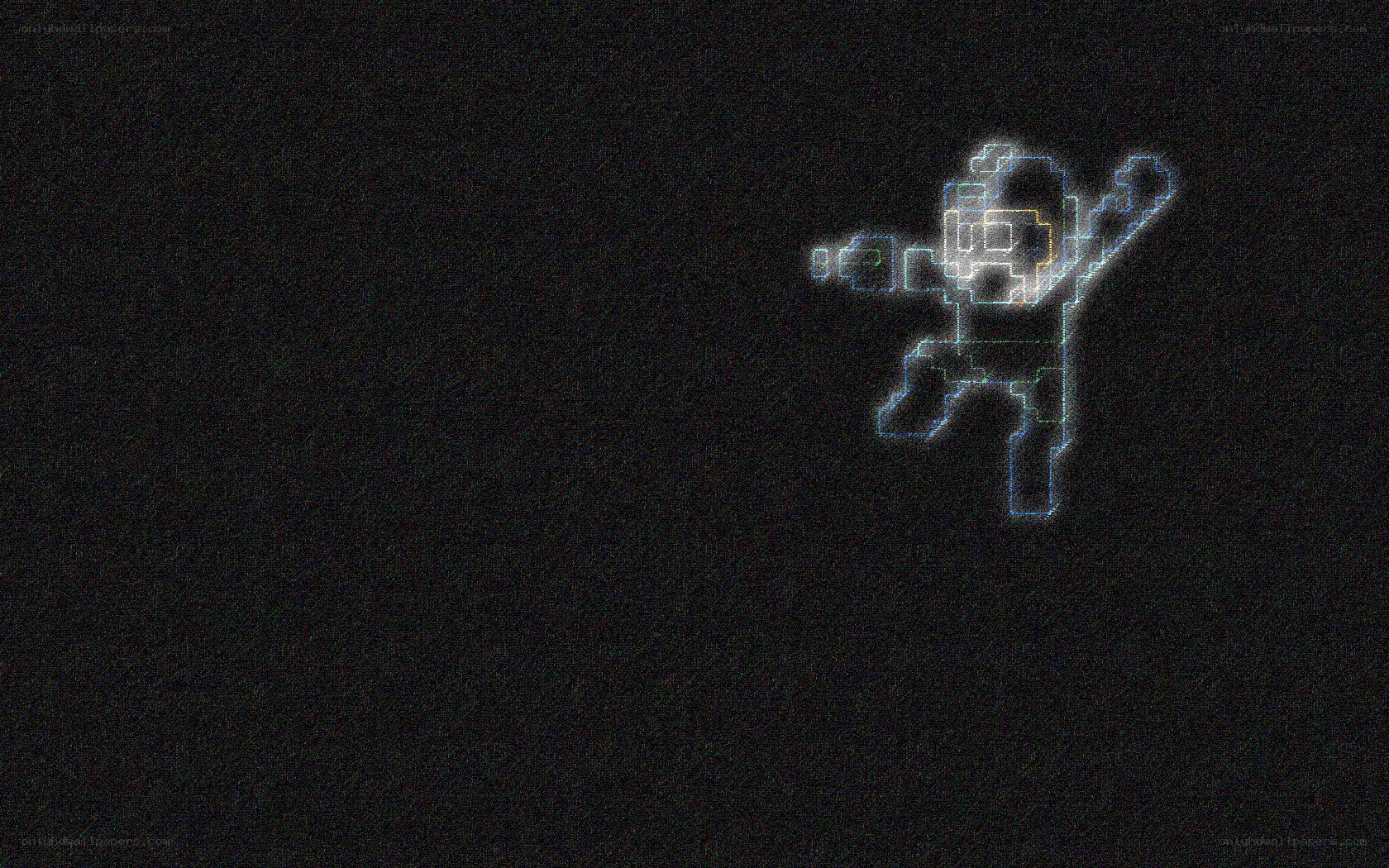 pixelated robot outline
