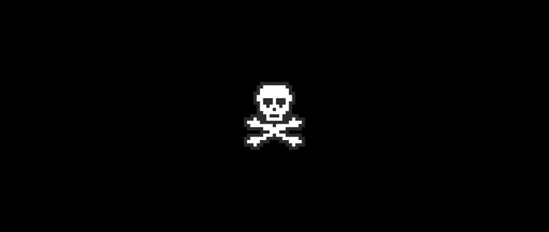 Pixelated Skull and Bones