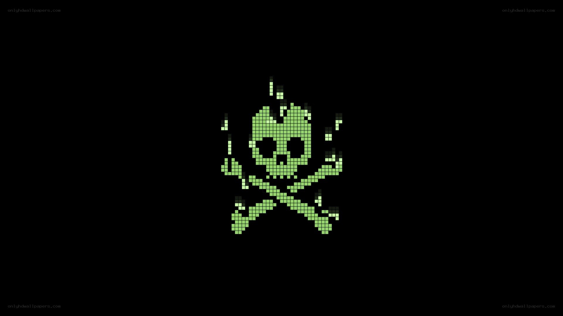 pixelated skull and crossbones