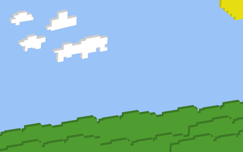 Pixelated Sky and Grass