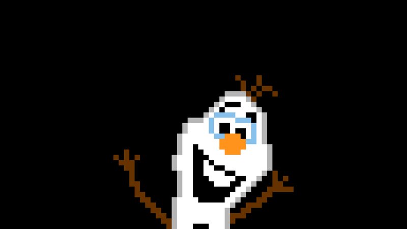Pixelated Snowman Character