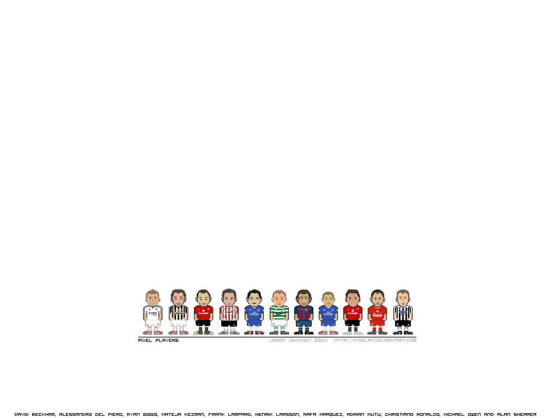 Pixelated Soccer Players