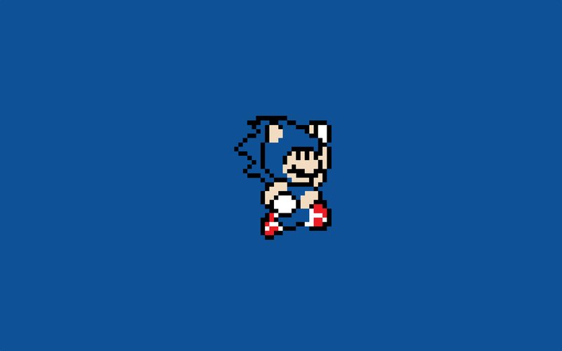 Pixelated Sonic Character