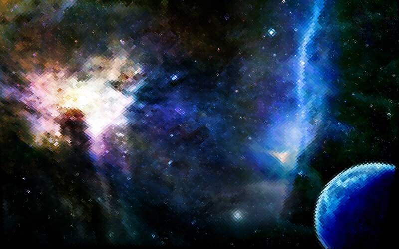 Pixelated space nebula