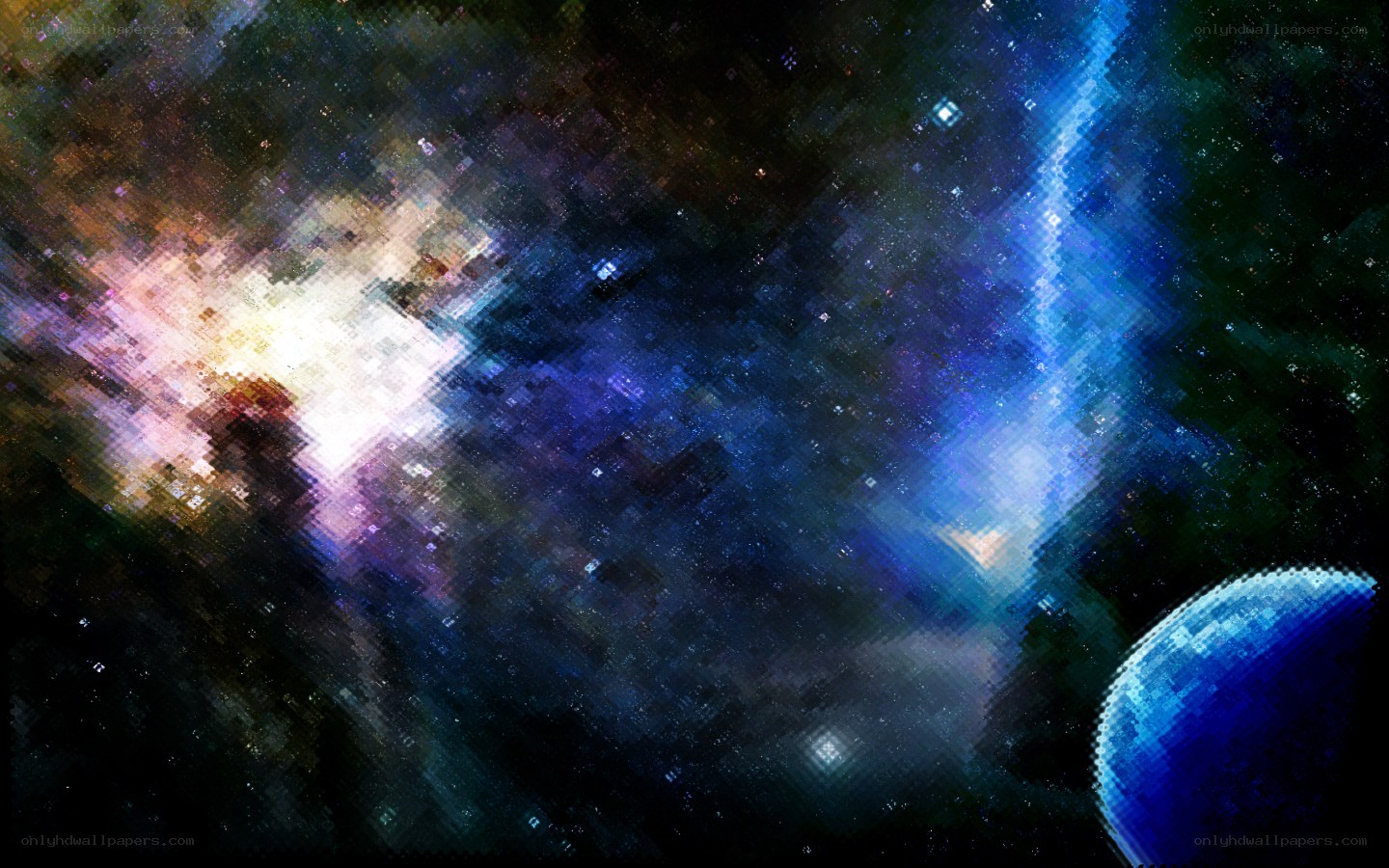 Pixelated space nebula