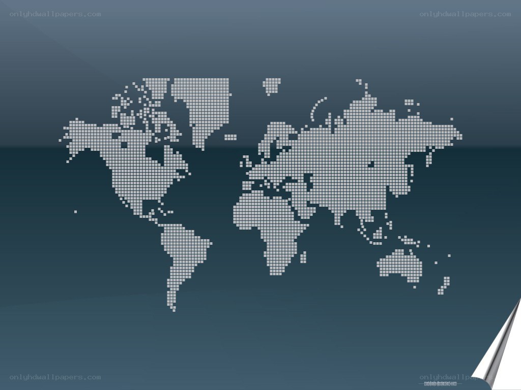 pixelated world map