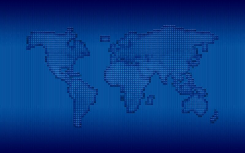 pixelated world map
