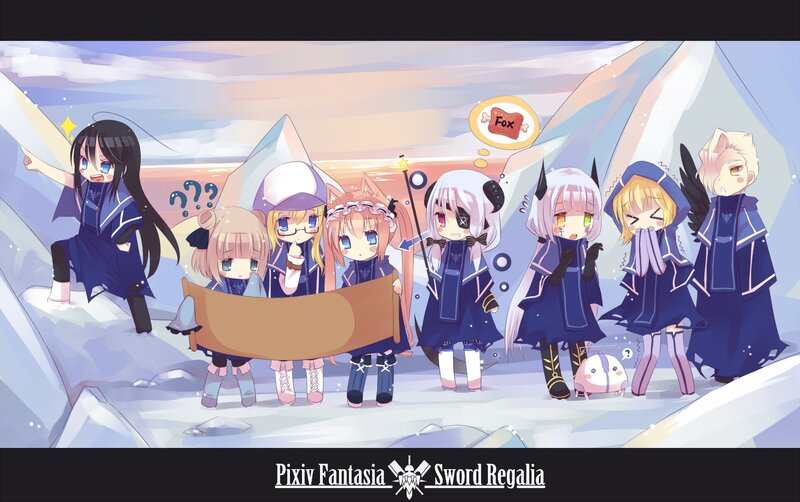 Pixiv Fantasia characters in ice