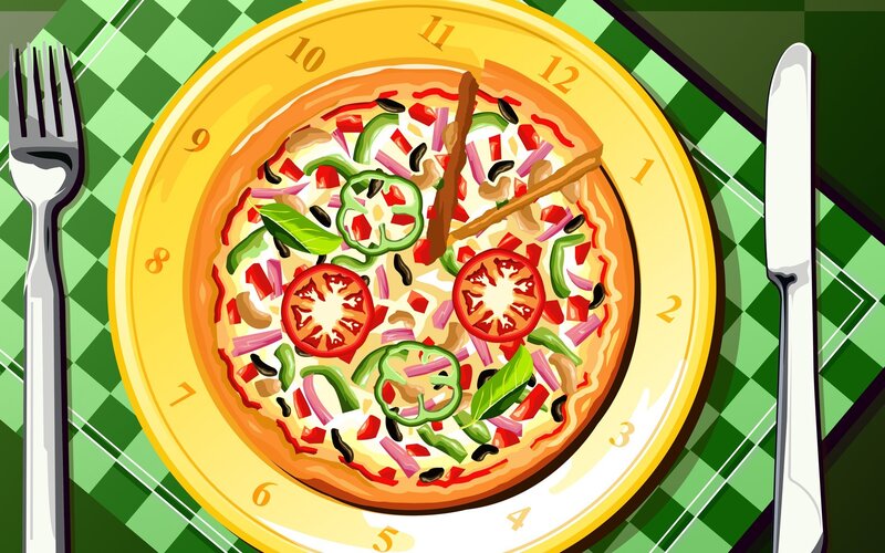 Pizza on Clock Plate