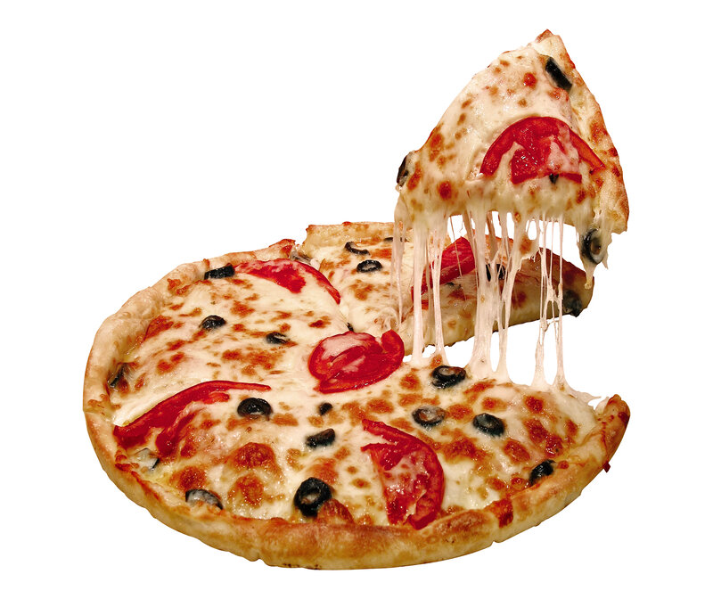 pizza with cheese and toppings
