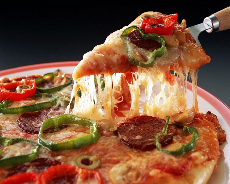 pizza with cheese pull