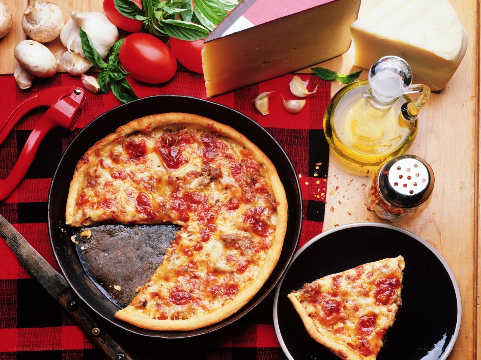 Pizza with fresh ingredients