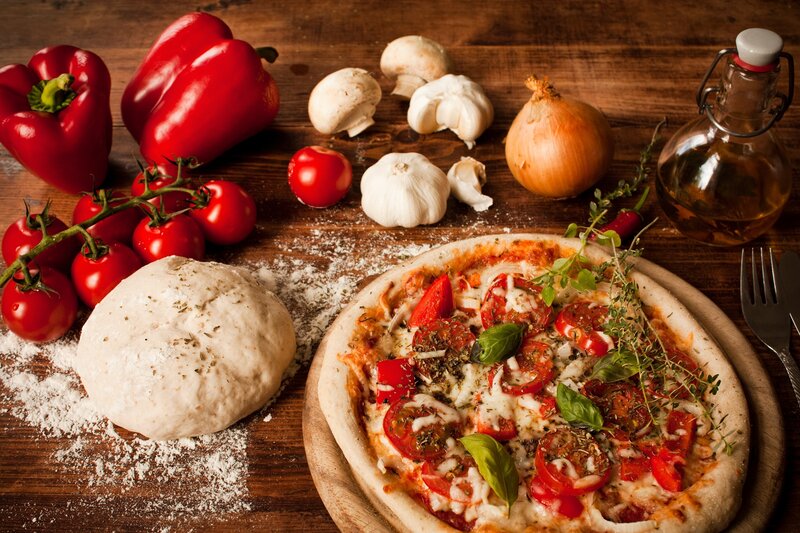 Pizza with Fresh Ingredients — Brown