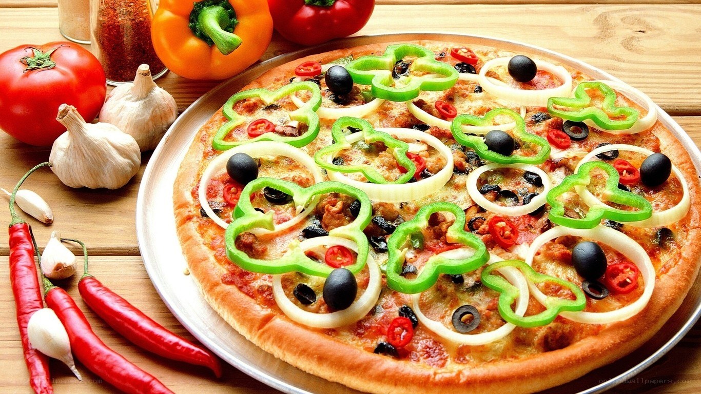 pizza with fresh vegetables