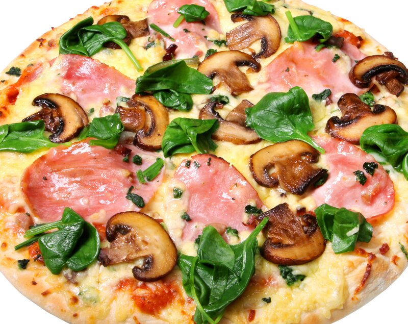 Pizza with Ham and Mushrooms — Yellow