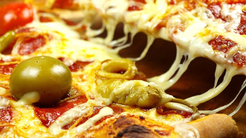 Pizza with Olives and Peppers