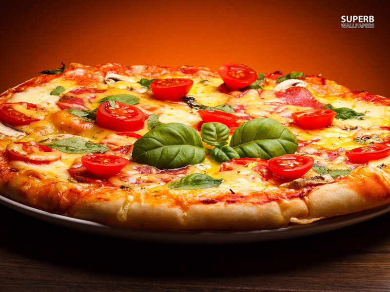 Pizza with Tomatoes and Basil