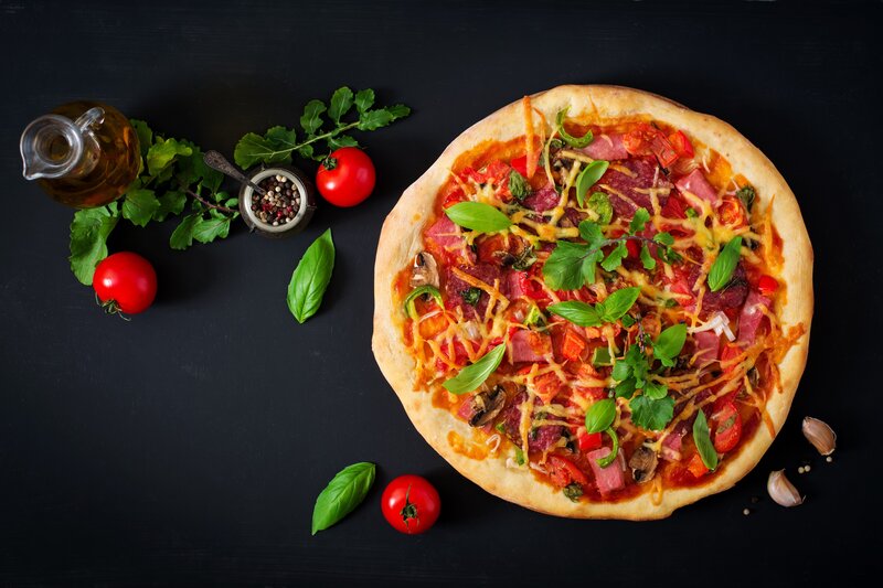 Pizza with Toppings — Black