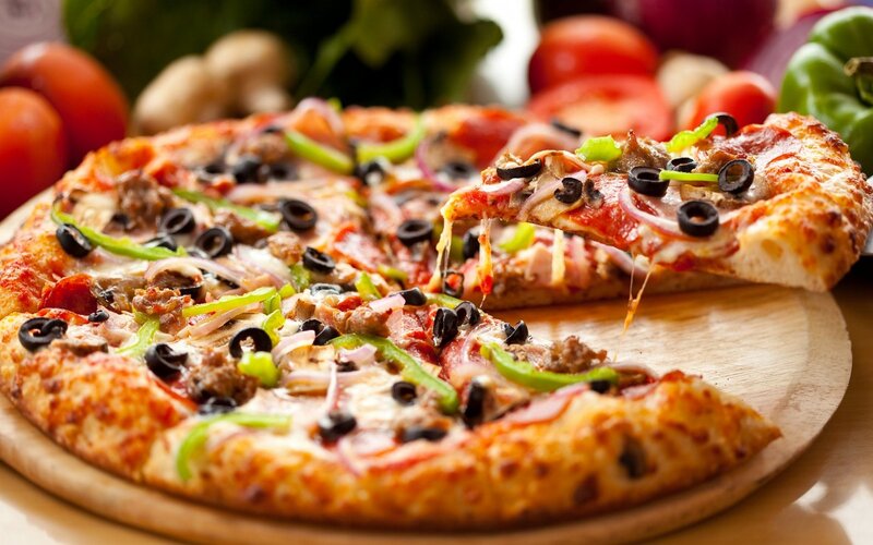 Pizza with Toppings — Brown, Appetizing
