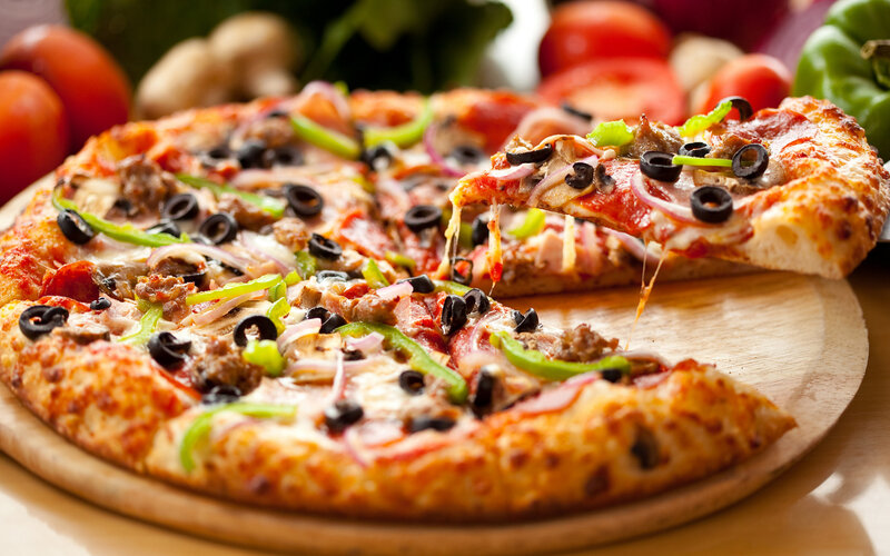 Pizza with Toppings — Red