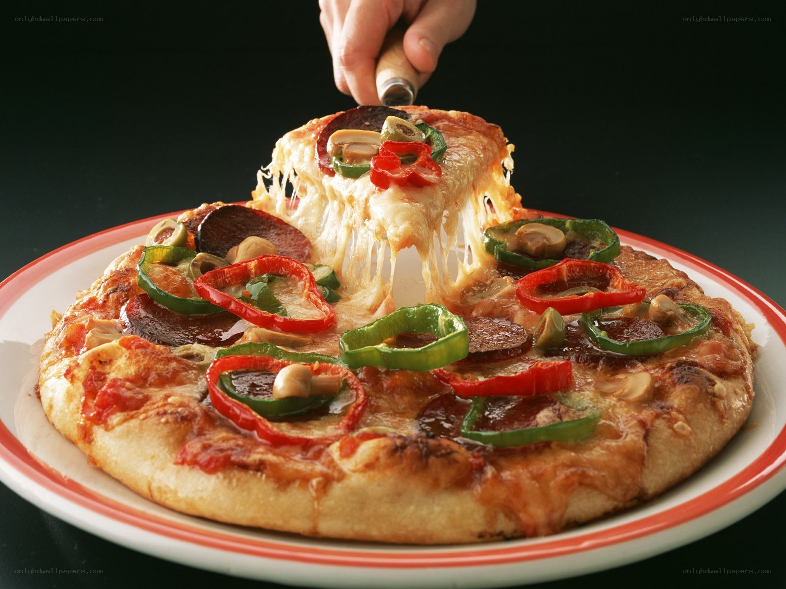 Pizza with vegetables and cheese